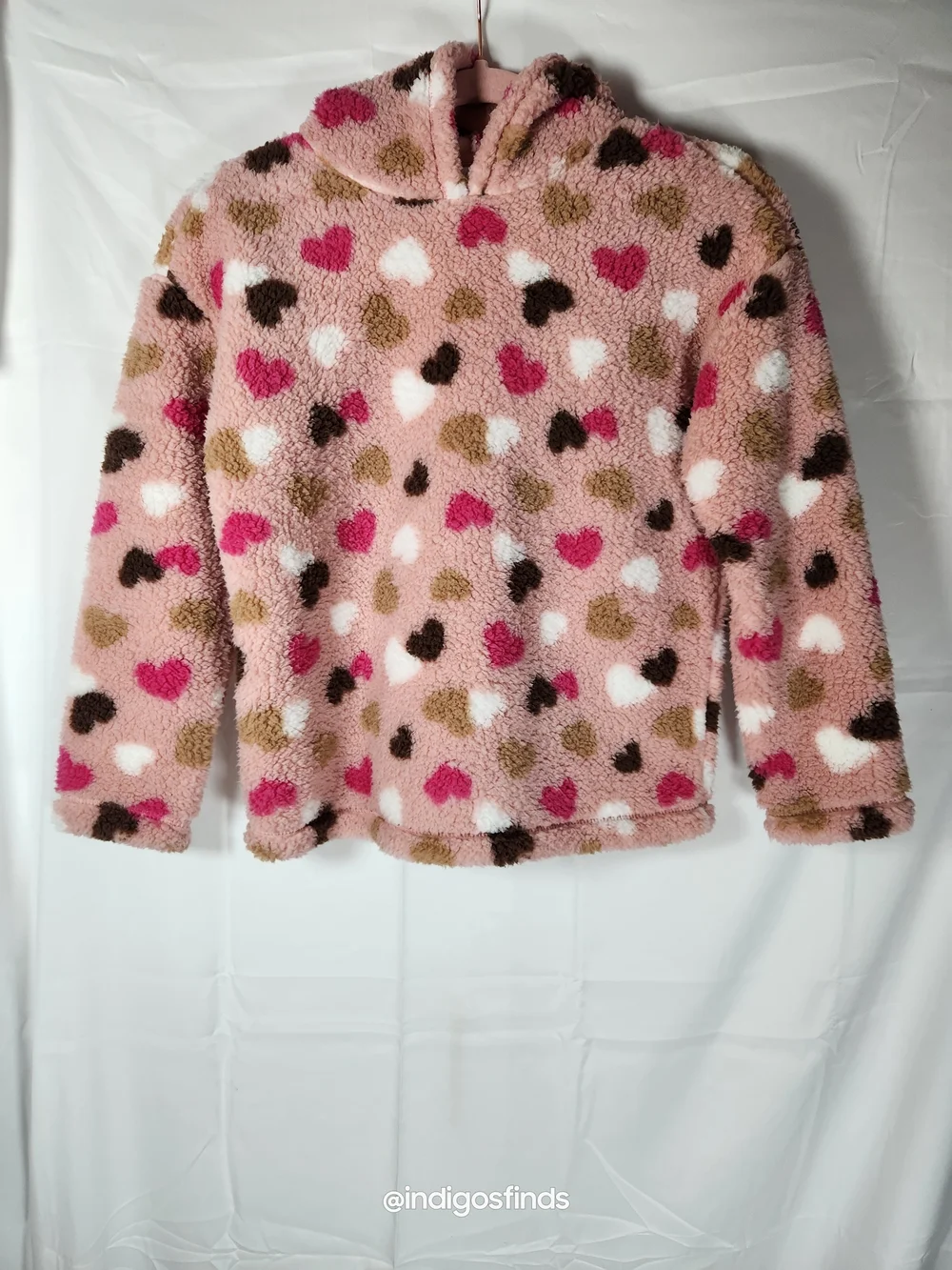 The Children's Place Pink Fuzzy Heart Hoodie Pullover